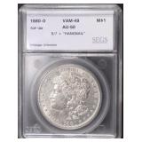 1880-O MORGAN DOLLAR SEGS AU-50 VAM-49 1880-O MORGAN DOLLAR SEGS AU-50 VAM-49