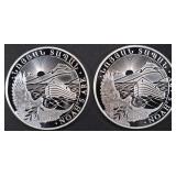 (2) 1 OZ .999 SILV 2023 ARMENIAN NOAHS ARK ROUNDS