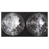 (2) 1 OZ .999 SILVER AUSTRIAN PHILHARMONIC ROUNDS