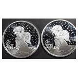 (2) 1 OZ .999 SILVER 2023 ANGEL ROUNDS