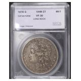 1878-S MORGAN DOLLAR VAM-27 SEGS VF-30 1878-S MORGAN DOLLAR VAM-27 SEGS VF-30