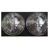 (2) 1 OZ .999 SILVER AUSTRIAN PHILHARMONIC ROUNDS