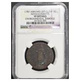 1787 ARROWS LEFT CLAW CENT NGC VF DETAILS 1787 ARROWS LEFT CLAW CENT NGC VF DETAILS