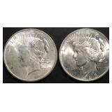 (2) 1923 PEACE DOLLARS BU (2) 1923 PEACE DOLLARS BU
