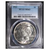 1923 PEACE DOLLAR PCGS MS63 1923 PEACE DOLLAR PCGS MS63