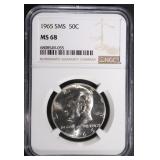 1965 SMS KENNEDY HALF DOLLAR NGC MS68