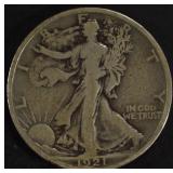 1921-S WALKING LIBERTY HALF DOLLAR FINE