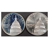 1994-D, S CAPITOL BICENTENNIAL $1 SILV COMM COINS 1994-D, S CAPITOL BICENTENNIAL $1 SILV COMM COINS
