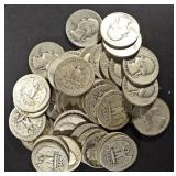(40) 90% SILVER WASHINGTON QUARTERS (40) 90% SILVER WASHINGTON QUARTERS