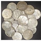 (20) 90% SILVER MIXED DATES KENNEDY HALVES (20) 90% SILVER MIXED DATES KENNEDY HALVES