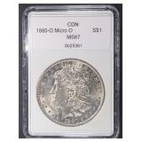 1880-O MORGAN DOLLAR GEM BU