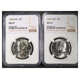 1965 & 1966 SMS KENNEDY HALF DOLLARS NGC MS67