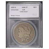 1878-S MORGAN DOLLAR VAM-27 SEGS G-6