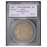 1878 7TF REV. 78 MORGAN DOLLAR VAM-228B SEGS XF-45