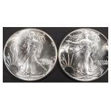 1986 & 1987 AMERICAN SILVER EAGLES