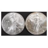 1993 & 2000 AMERICAN SILVER EAGLES