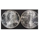 1988 & 1989 AMERICAN SILVER EAGLES