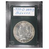 1934-D PEACE DOLLAR BU