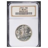 1943 WALKING LIBERTY HALF DOLLAR NGC MS65