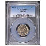 1938-D BUFFALO NICKEL PCGS MS66 1938-D BUFFALO NICKEL PCGS MS66