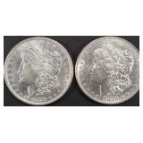 1878-S AU/BU (CLEANED) & 1879 XF/AU MORGAN DOLLARS 1878-S AU/BU (CLEANED) & 1879 XF/AU MORGAN DOLLARS
