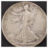 1919-D WALKING LIBERTY HALF DOLLAR VG/F