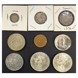 MIXED FOREIGN COINS MOST SILVER