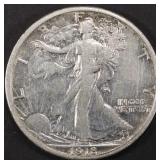 1918-S WALKING LIBERTY HALF DOLLAR AU