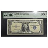 1957 A $1 SILVER CERT PMG 68 EPQ FR#1620 1957 A $1 SILVER CERT PMG 68 EPQ FR#1620