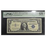 1957 A $1 SILVER CERT PMG 68 EPQ FR#1620