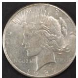 1927 PEACE DOLLAR AU/BU