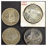 4 CANADA SILVER DOLLARS