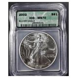 2002 AMERICAN SILVER EAGLE ICG MS70 2002 AMERICAN SILVER EAGLE ICG MS70