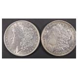 1885-O, 1888-O MORGAN DOLLARS AU/BU CLEANED