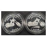 (2) 1 OZ .999 SILVER BIKETOBERFEST DAYTONA ROUNDS (2) 1 OZ .999 SILVER BIKETOBERFEST DAYTONA ROUNDS