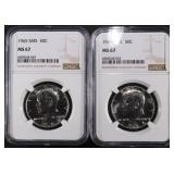 1965 & 1966 SMS KENNEDY HALF DOLLARS NGC MS67 1965 & 1966 SMS KENNEDY HALF DOLLARS NGC MS67