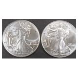 (2) 2023 AMERICAN SILVER EAGLES (2) 2023 AMERICAN SILVER EAGLES
