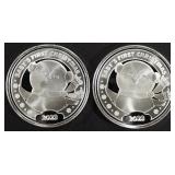 (2) 1 OZ .999 SILVER 2023 BABYS FIRST XMAS ROUNDS