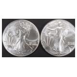 (2) 2023 AMERICAN SILVER EAGLES (2) 2023 AMERICAN SILVER EAGLES