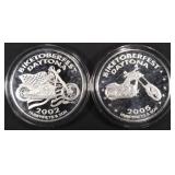 (2) 1 OZ .999 SILVER BIKETOBERFEST DAYTONA ROUNDS