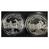 (2) 1 OZ .999 SILVER DAYTONA BIKE ROUNDS (2) 1 OZ .999 SILVER DAYTONA BIKE ROUNDS