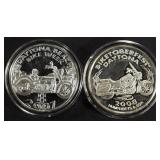 (2) 1 OZ .999 SILVER DAYTONA BIKE ROUNDS