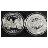 (2) 1 OZ .999 SILVER DAYTONA BEACH BIKE ROUNDS