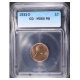 1932-D LINCOLN CENT ICG MS65 RB