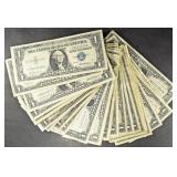 (6) 1935 & (38) 1957 US $1 SILVER CERTIFICATES XF (6) 1935 & (38) 1957 US $1 SILVER CERTIFICATES XF
