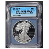 2021-W PROOF AMERICAN SILVER EAGLE ICG PR69 DCAM