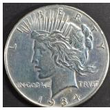 1934 PEACE DOLLAR AU CLEANED 1934 PEACE DOLLAR AU CLEANED