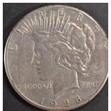 1928 PEACE DOLLAR CH AU TONED