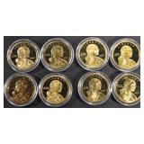 (8) MIXED DATES PROOF SACAGAWEA $1 COINS