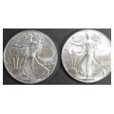 (2) 2023 AMERICAN SILVER EAGLES (2) 2023 AMERICAN SILVER EAGLES